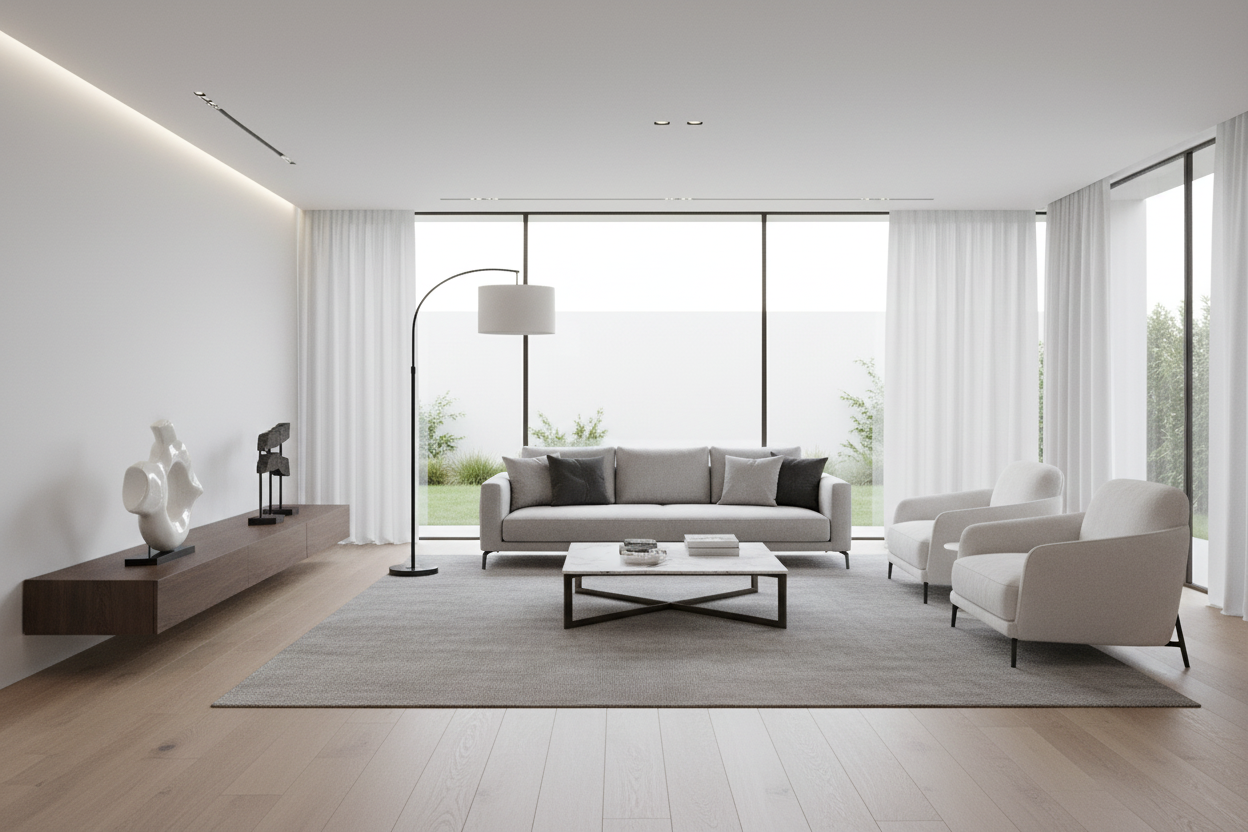 ÉCLAIRAGE - LAMPADAIRE ARC 65"H MÉTAL NOIR / IVOIRE 