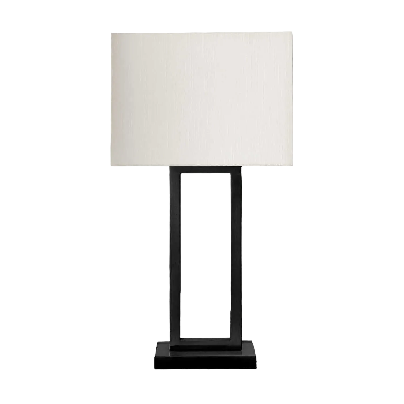 LIGHTING - 28"H TABLE LAMP BLACK METAL/ IVORY SHADE / USB