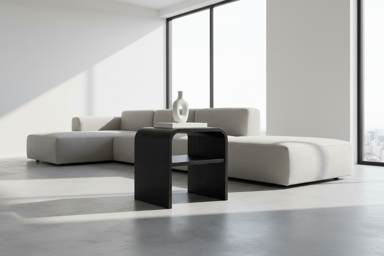 JEFFREY End Table GY-ET-CC01 Black Ash veneer finish