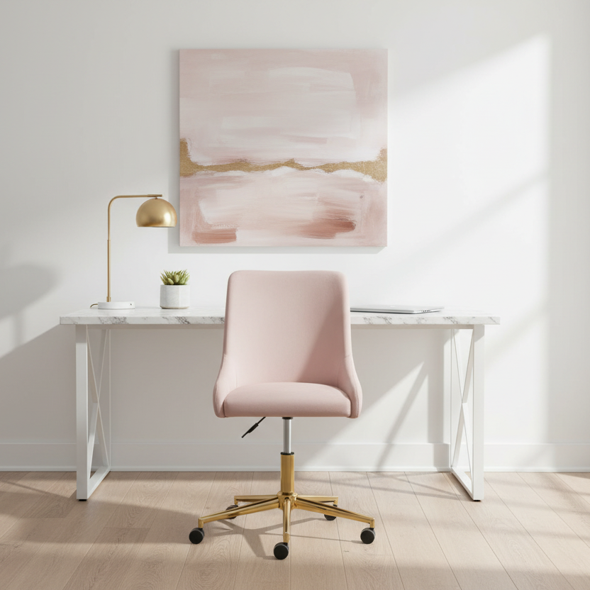 VICTORIA OFFICE CHAIR GY-OC-Z020 Taupe Velvet Gold Legs