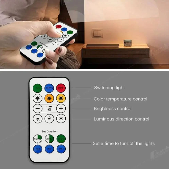 Wireless LED Rechargeable Wall Lamp with Remote Control - Modern Reading Light for Living Room