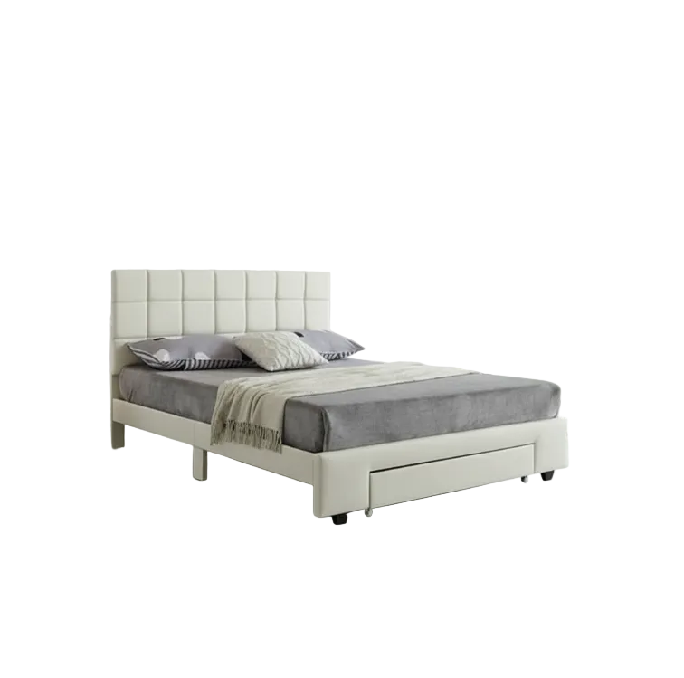 Lit double en PU blanc IF-5492