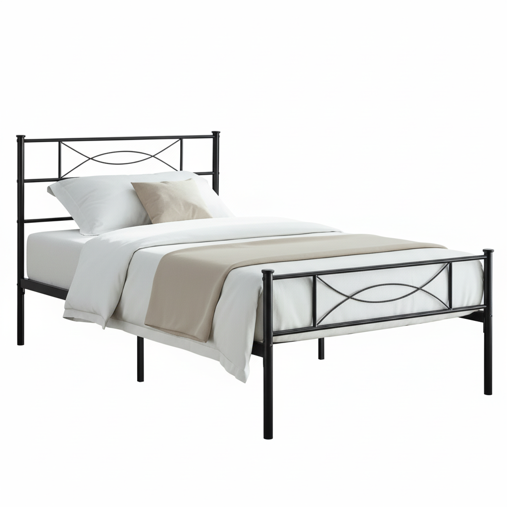 Lit simple noir IF-154B