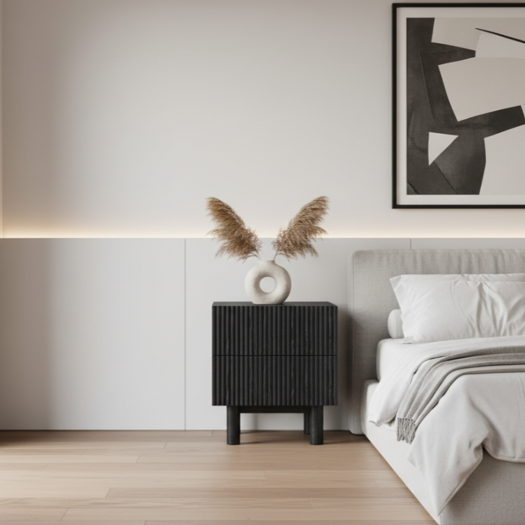 Table d'appoint à 2 tiroirs Sangra