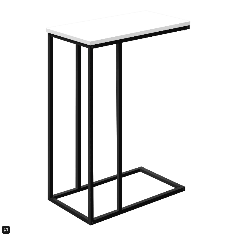TABLE D'APPOINT - 25"H / BLANC / MÉTAL NOIR