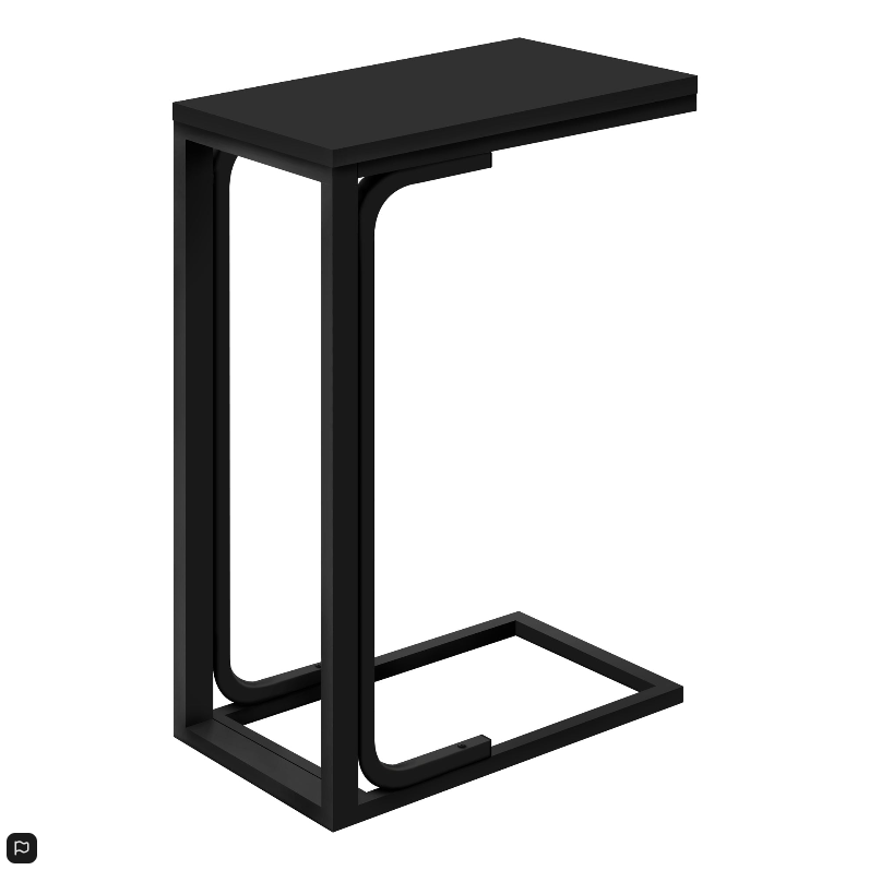 TABLE D'APPOINT - 25"H / NOIR / MÉTAL NOIR