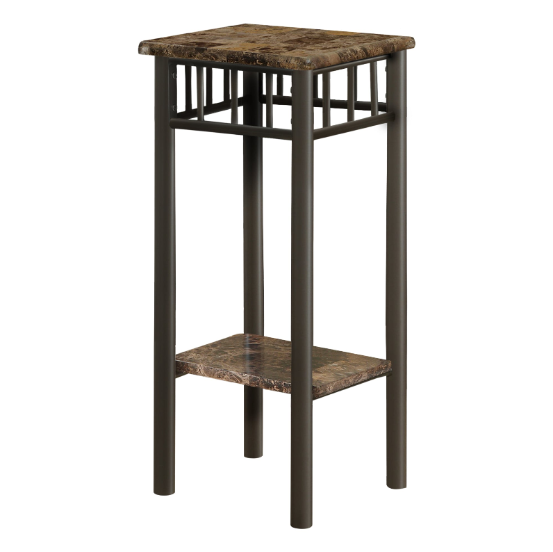 TABLE D'APPOINT - MARBRE ESPRESSO / MÉTAL BRONZE