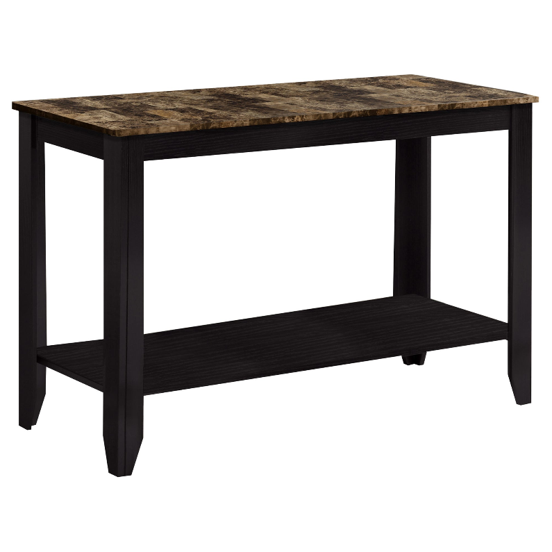 ACCENT TABLE - 44"L / ESPRESSO MARBLE TOP