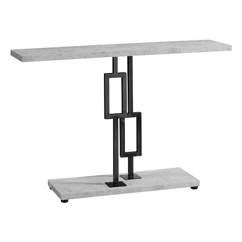 TABLE D'APPOINT - 48"L / BLANC BRILLANT / MÉTAL CHROME