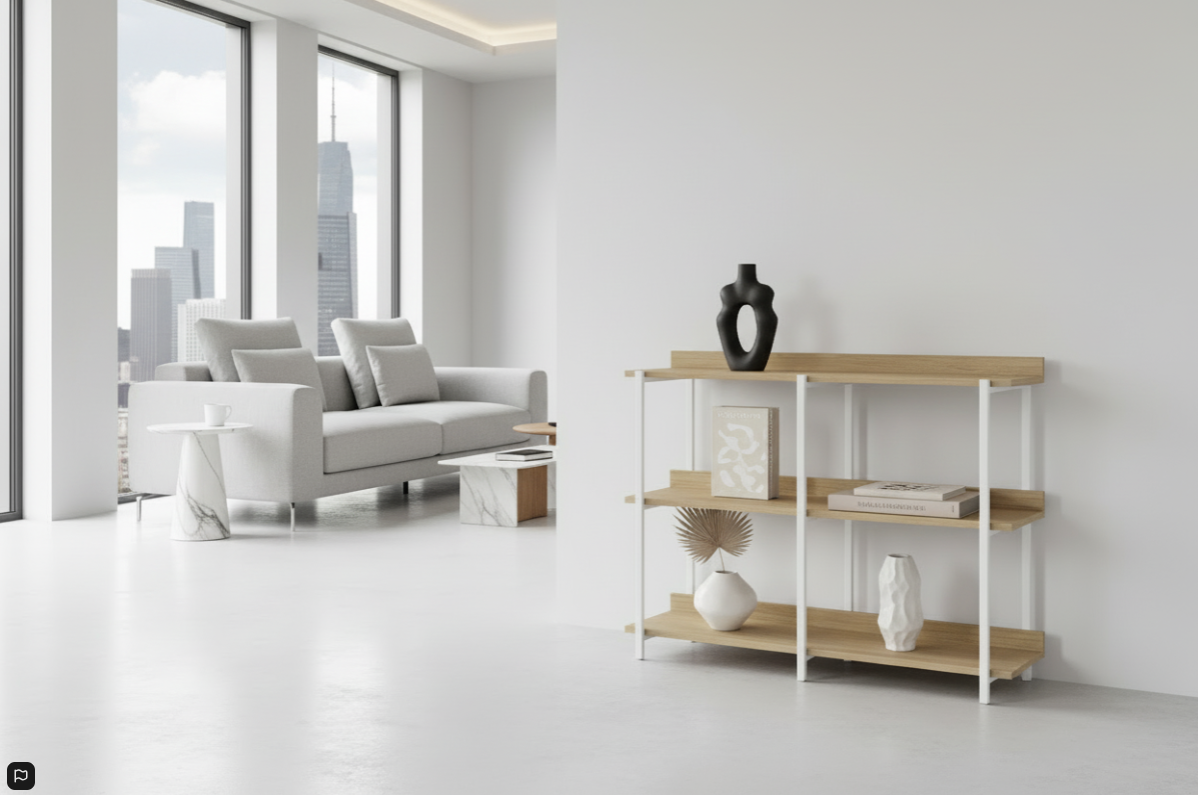 ACCENT TABLE - 48"L / ESPRESSO / BLACK METAL HALL CONSOLE