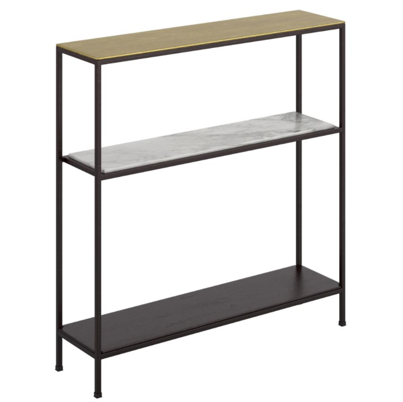 Izzy Console Table in Antique Gold and Black