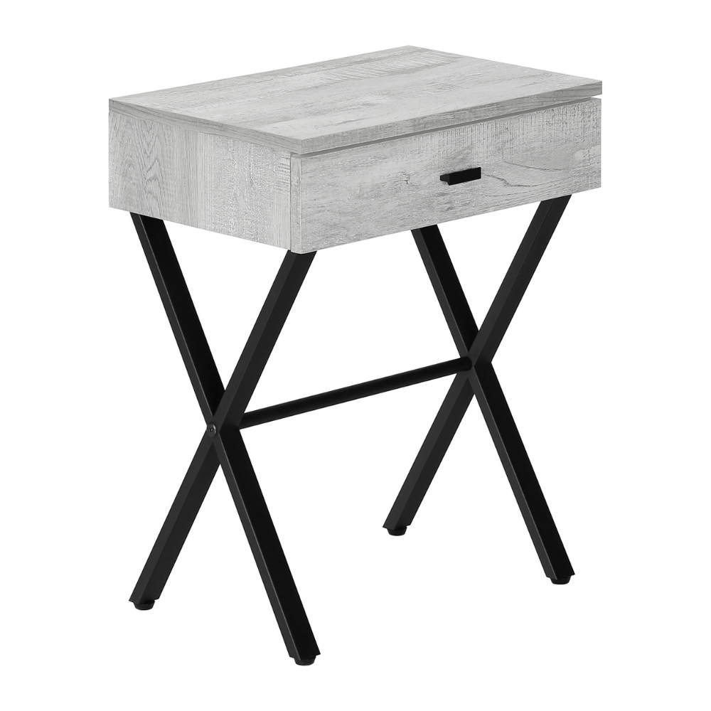 ACCENT TABLE - 24"H / BROWN RECLAIMED WOOD / BLACK METAL