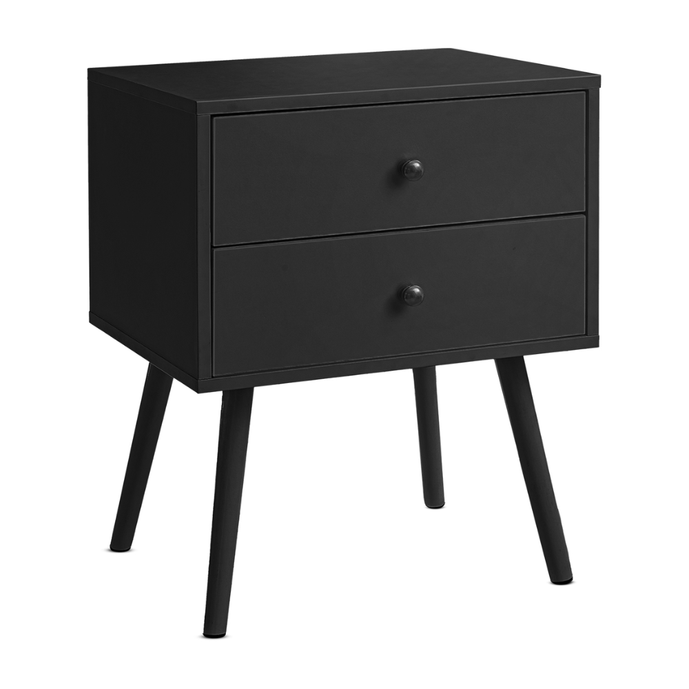 ACCENT TABLE - 24"H / WHITE END TABLE WITH 2 DRAWERS