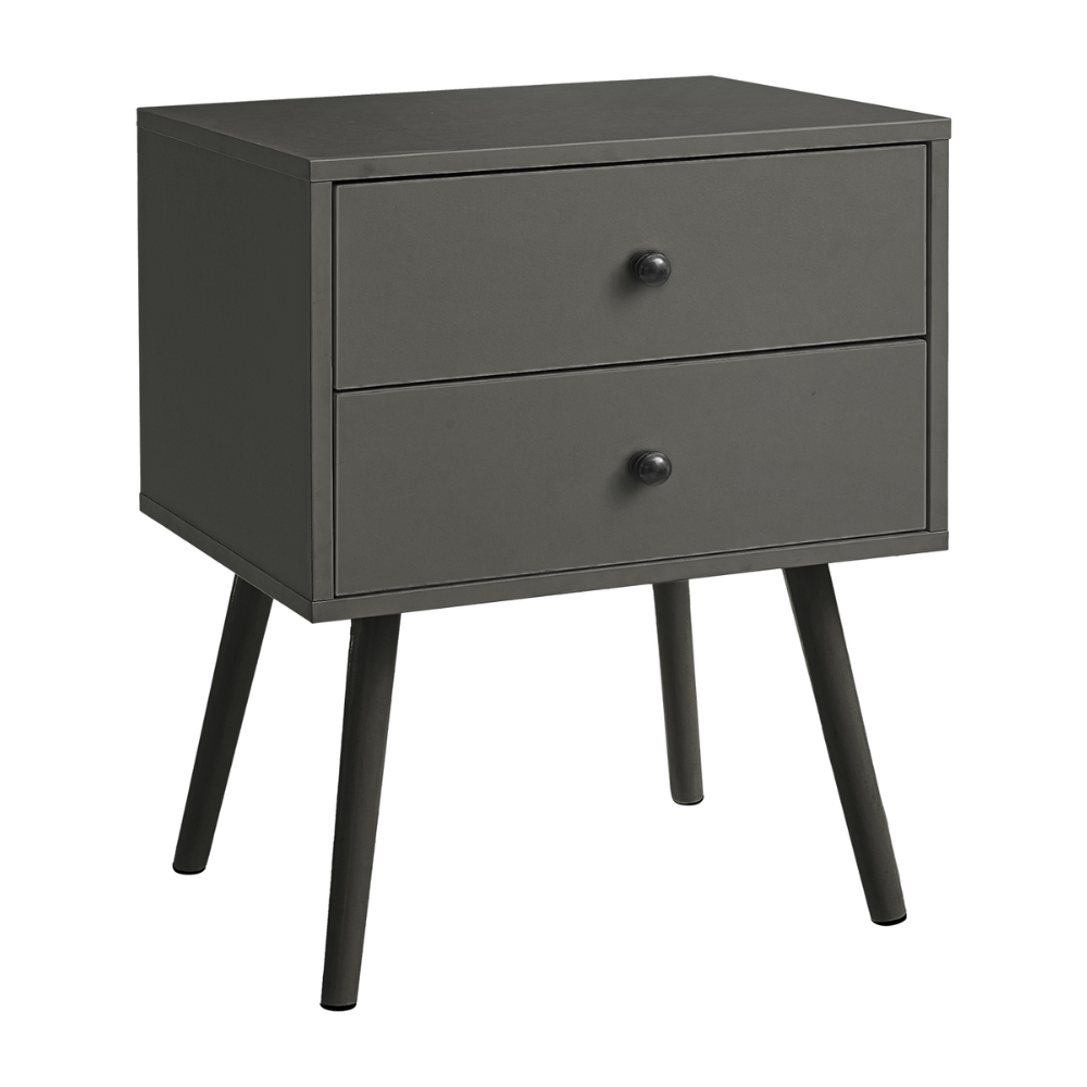 ACCENT TABLE - 24"H / WHITE END TABLE WITH 2 DRAWERS