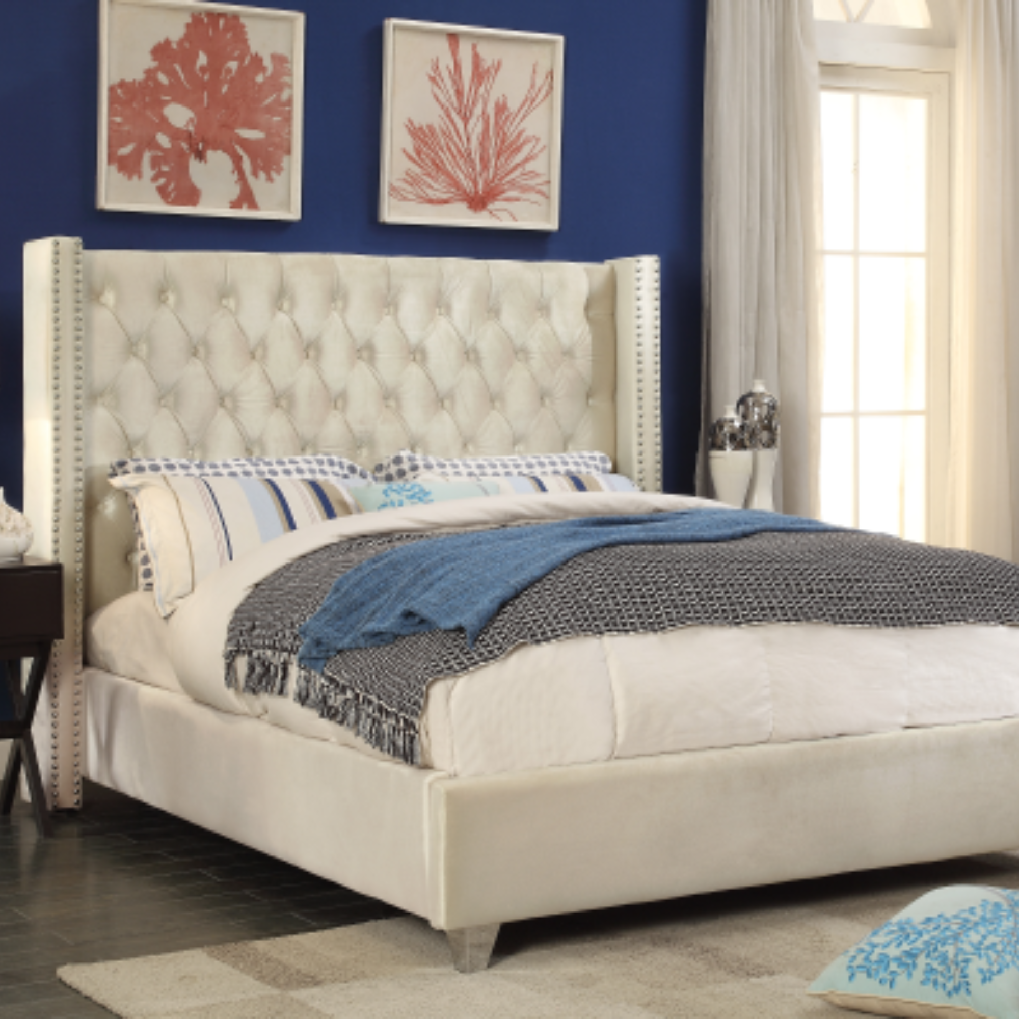 IF-5892 Creme Double Bed