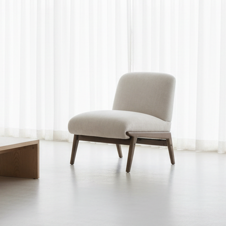 Lisson Accent Chair in Beige and Walnut