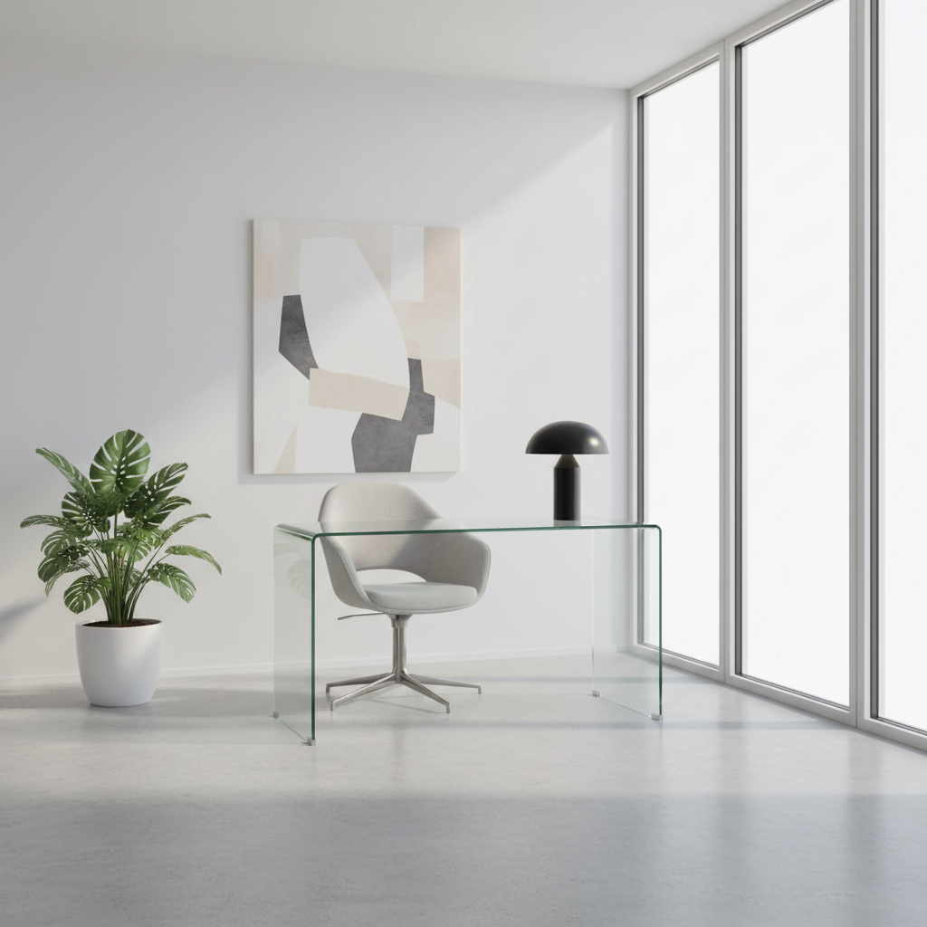 BENT GLASS Desk GY-S01CST12B 120*50*76cm