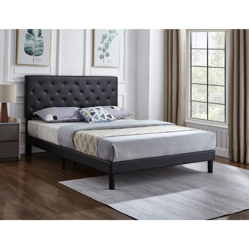 IF-5380 Black PU Double Bed