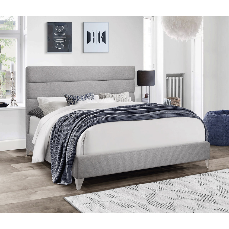 IF-5235 Grey Fabric Queen Bed