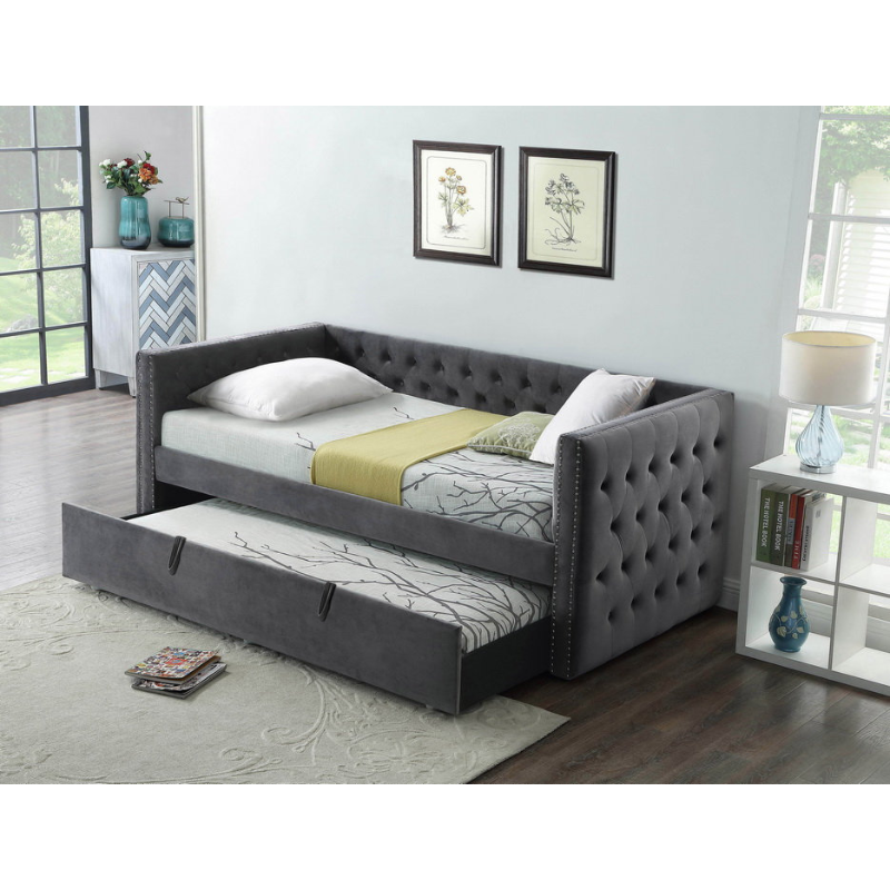 IF-305 Grey  Day Bed W/ Trundle