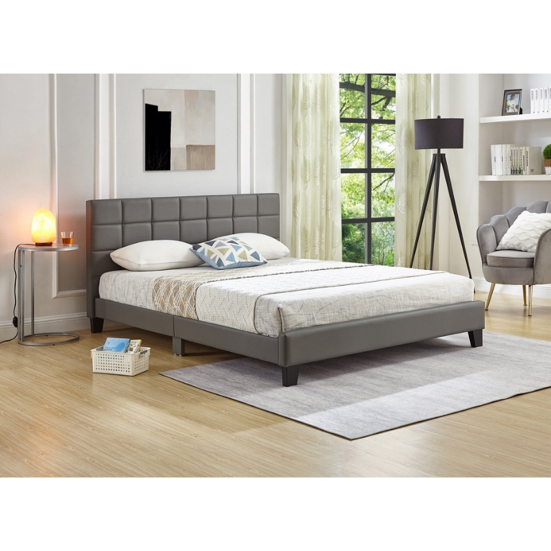 IF-5421 Grey PU Double Bed