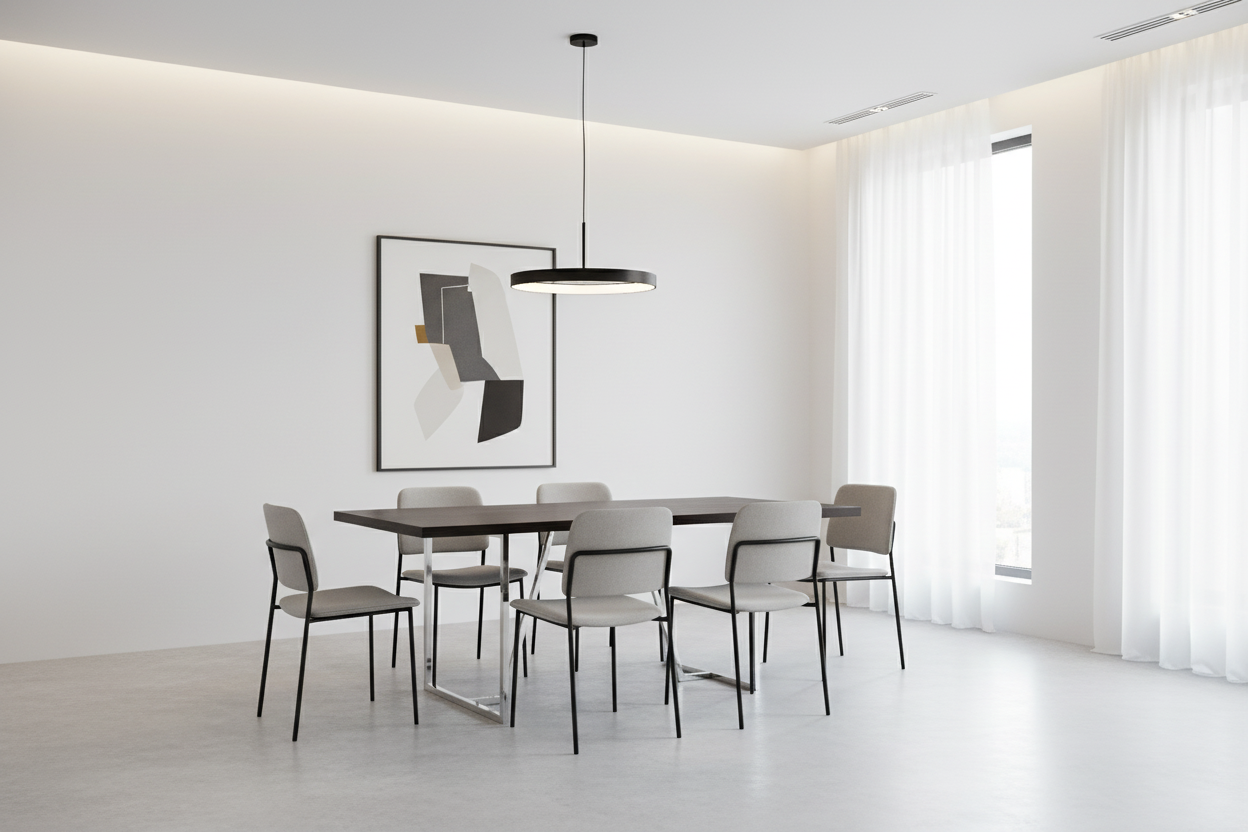 TABLE À MANGER - 36"X 60" / ESPRESSO / MÉTAL CHROMÉ