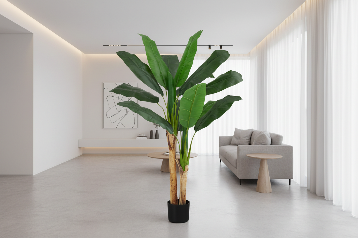 PLANTE ARTIFICIELLE - 55"H / BANANIER D'INTÉRIEUR DANS UN POT DE 6"