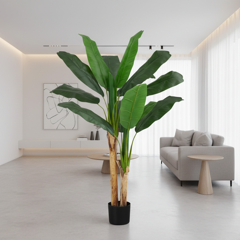 PLANTE ARTIFICIELLE - 55"H / BANANIER D'INTÉRIEUR DANS UN POT DE 6"
