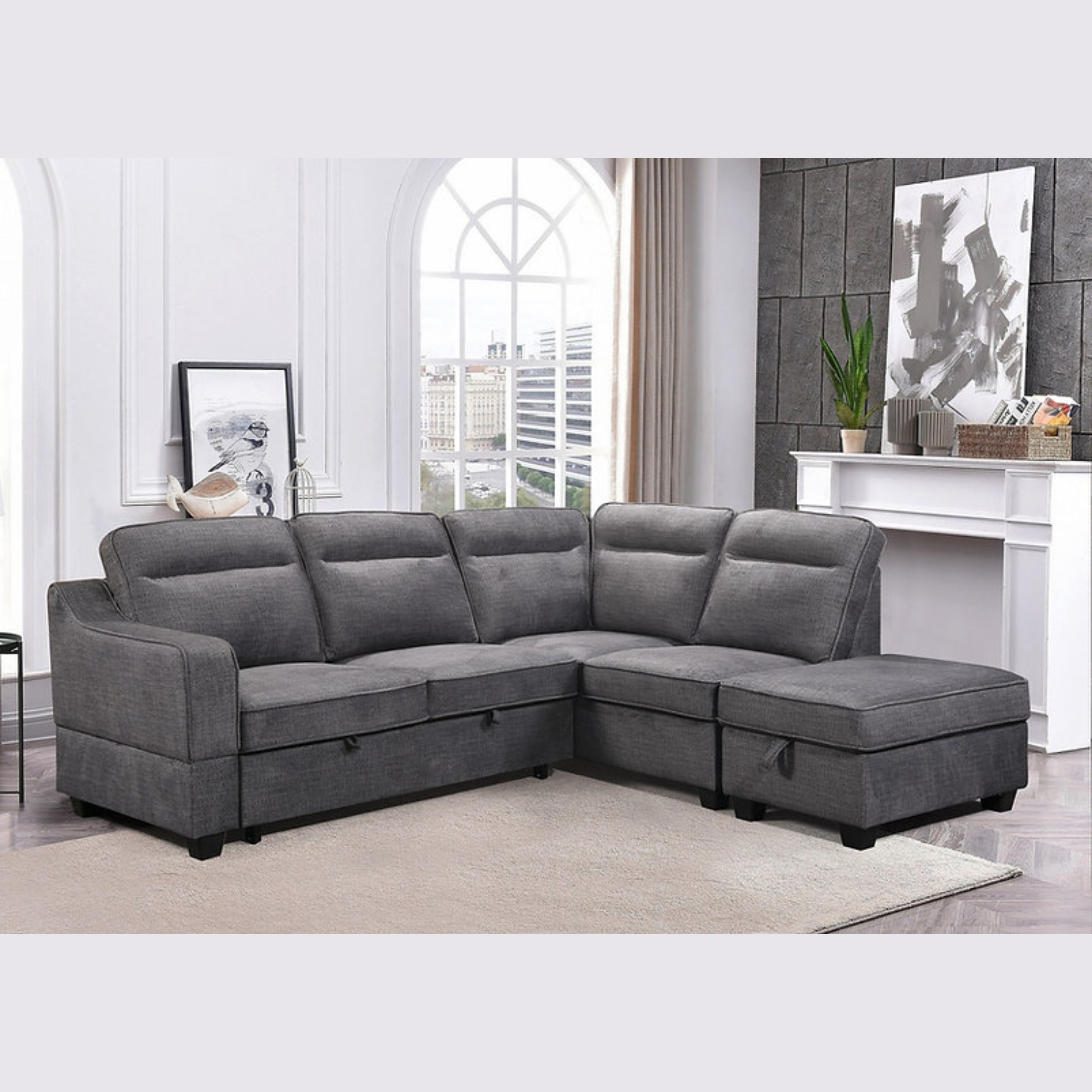 IF-9010 RHF Sofa Bed Sectional