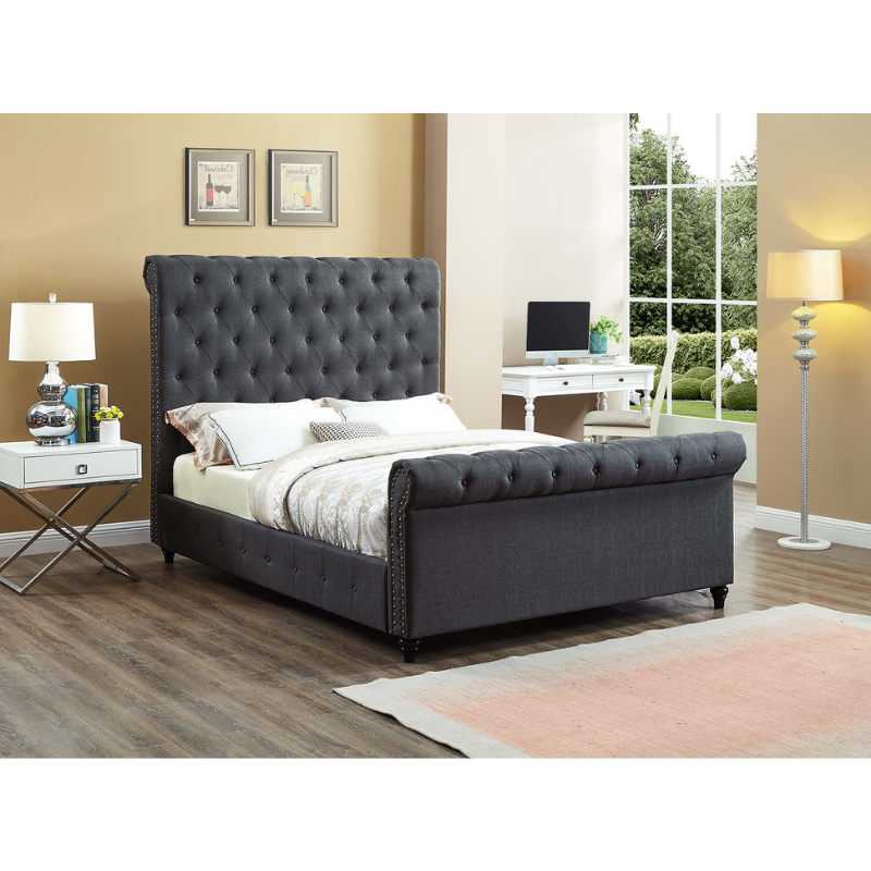 IF-5750- Charcoal  Queen Bed