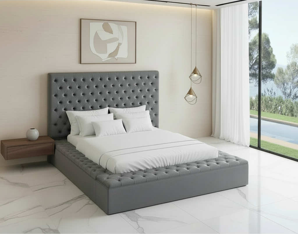 Lit Queen Size gris IF-5790