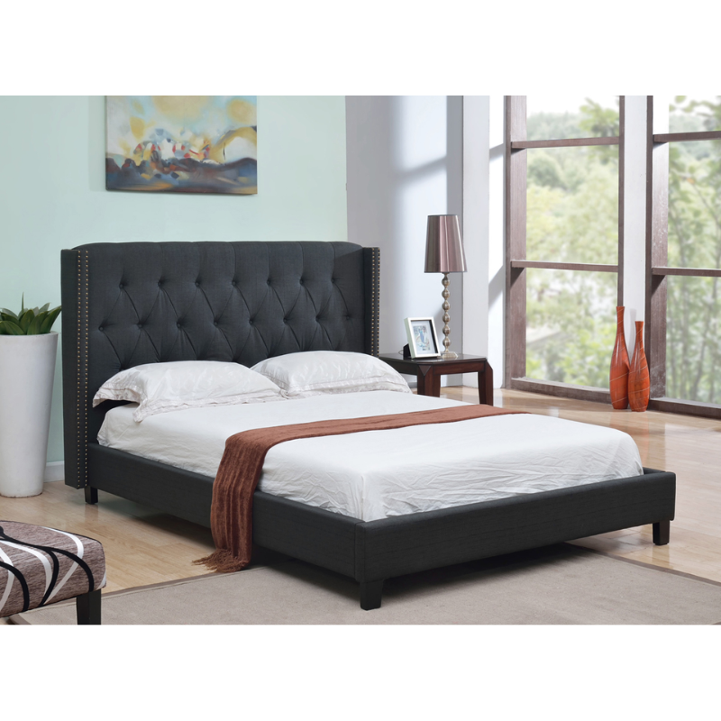 IF-5800 Charcoal Double Bed