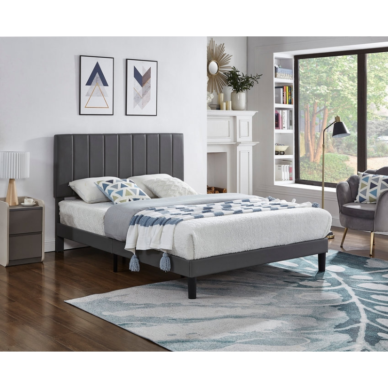 IF-5361 Grey PU Double Bed