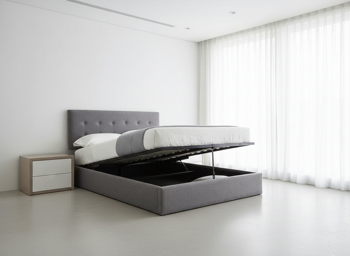 Lit de rangement en tissu gris IF-5445