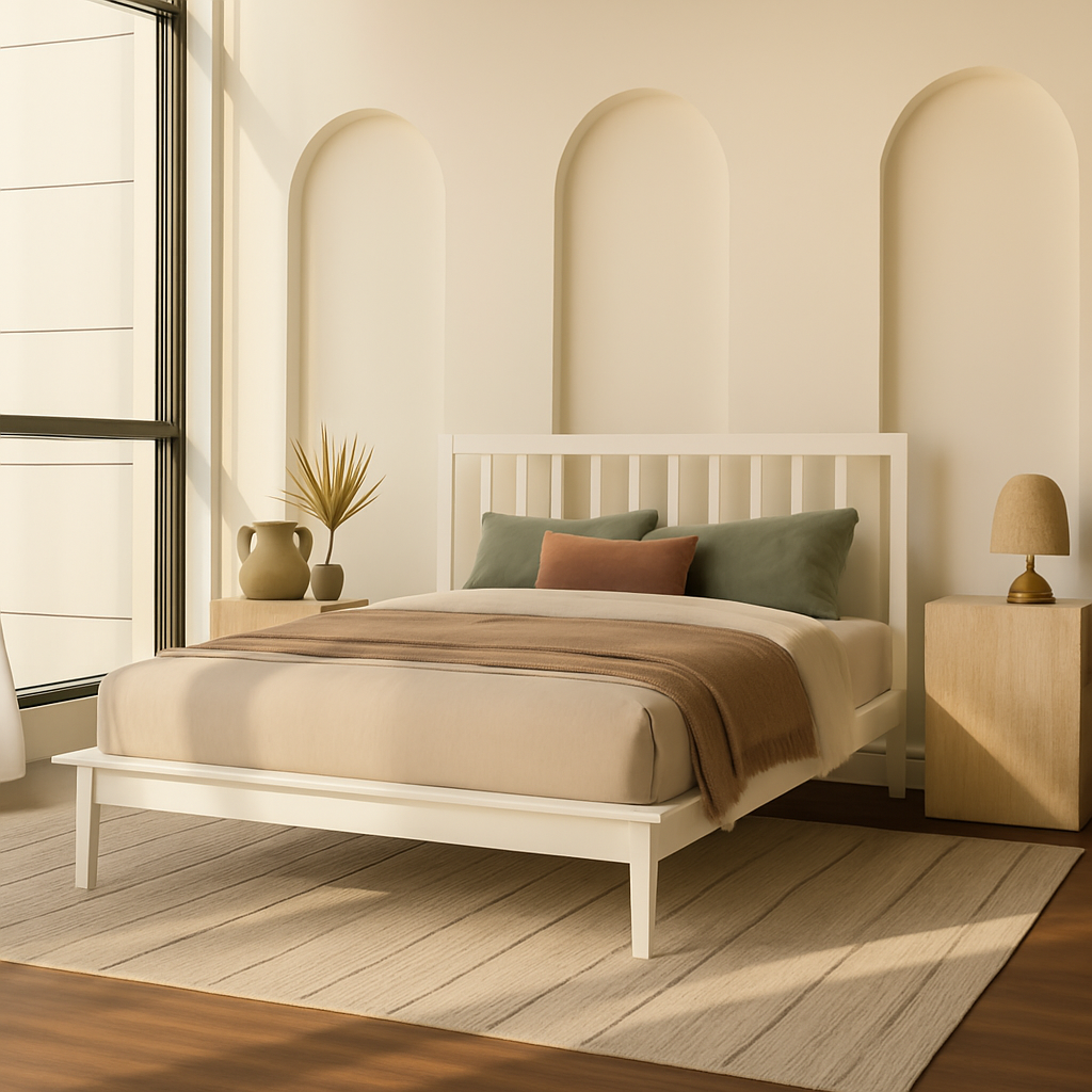 LIT - QUEEN SIZE / PLATEFORME EN BOIS MASSIF NOIR 