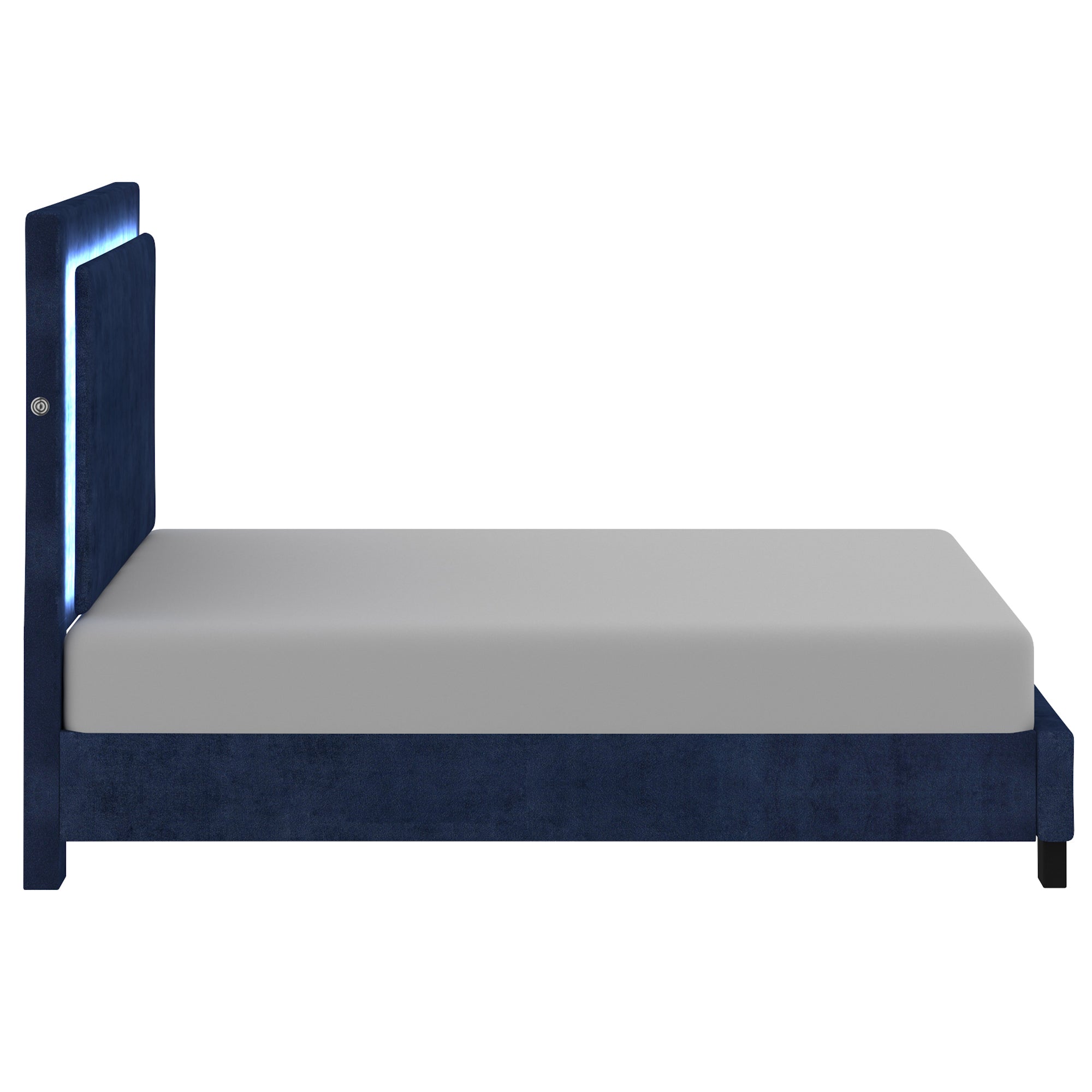 Lumina 60" Queen Platform Bed w/Light in Blue