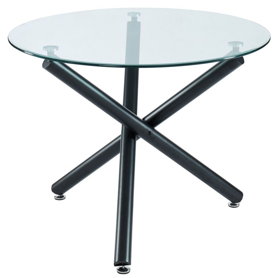 SUZETTE BLACK ROUND DINING TABLE