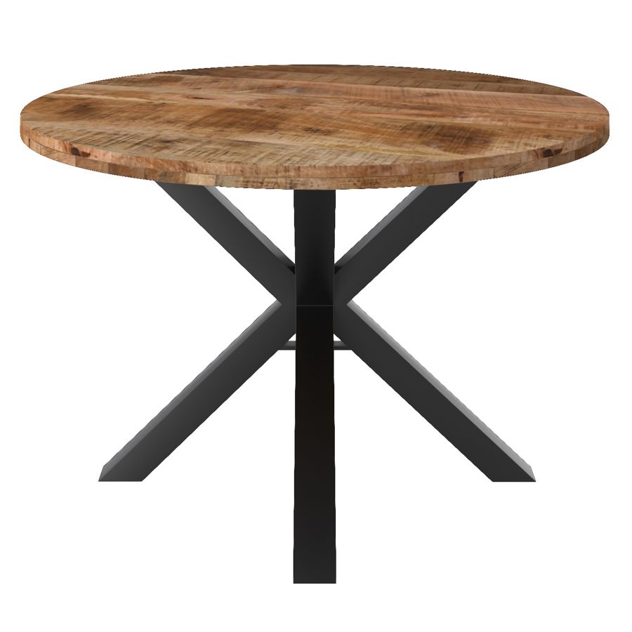 ARHAN ROUND DINING TABLE IN NATURAL AND BLACK