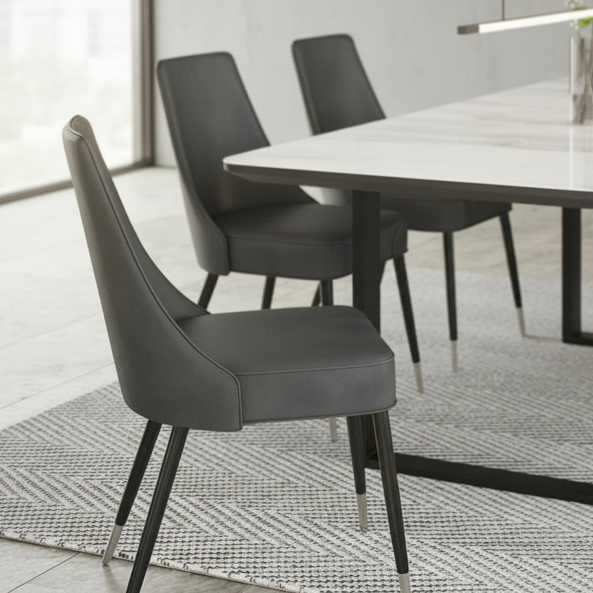 Chaises de salle à manger Silvano, lot de 2, gris vintage et noir