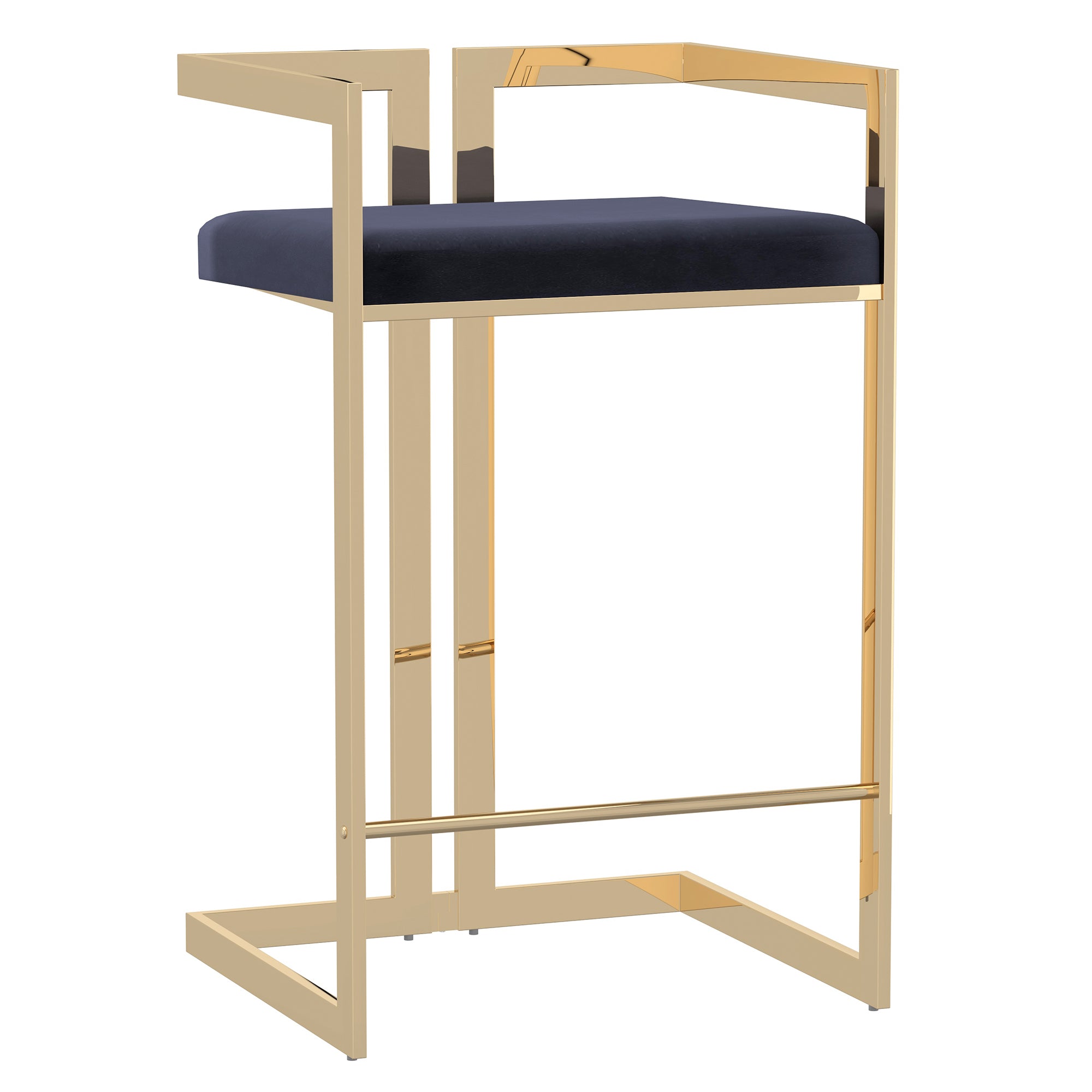Cosmo-26'' Counter Stool-Blk/Gold Base