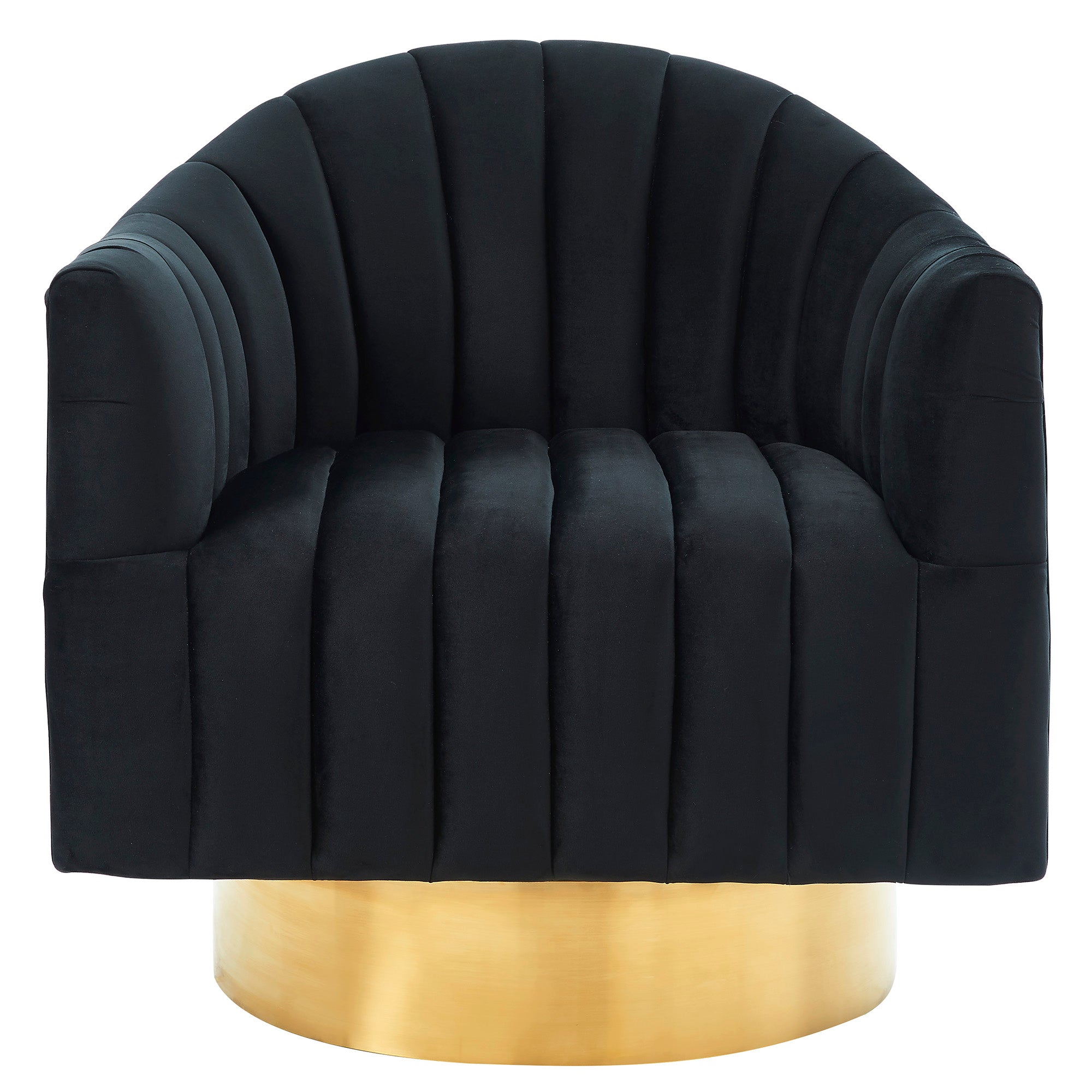 Cortina-Accent Chair-Black/Gold Base