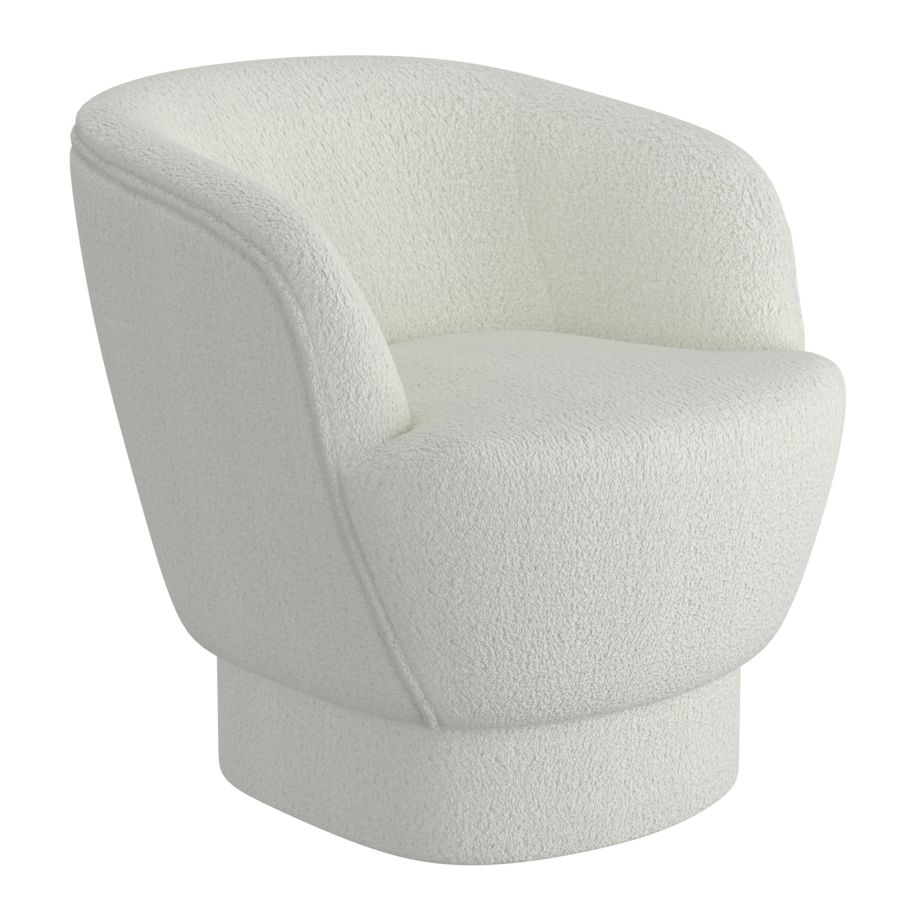 CUDDLE WHITE BOUCLE ACCENT CHAIR