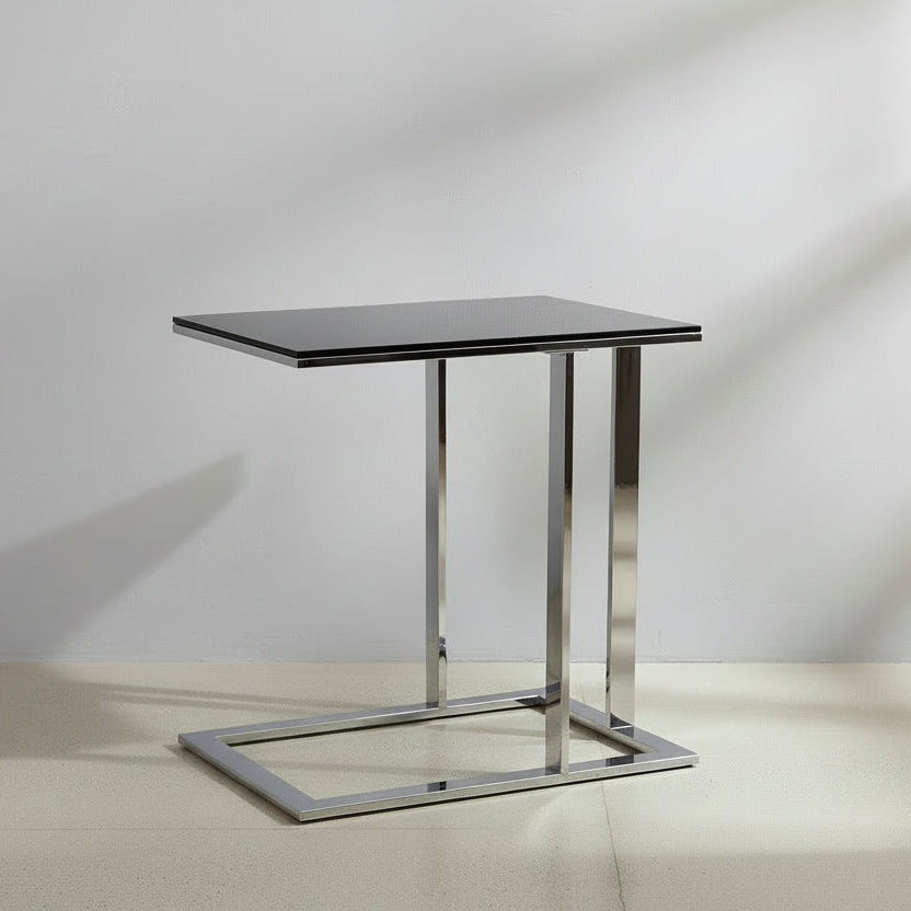 Table d'appoint Mod en chrome et noir
