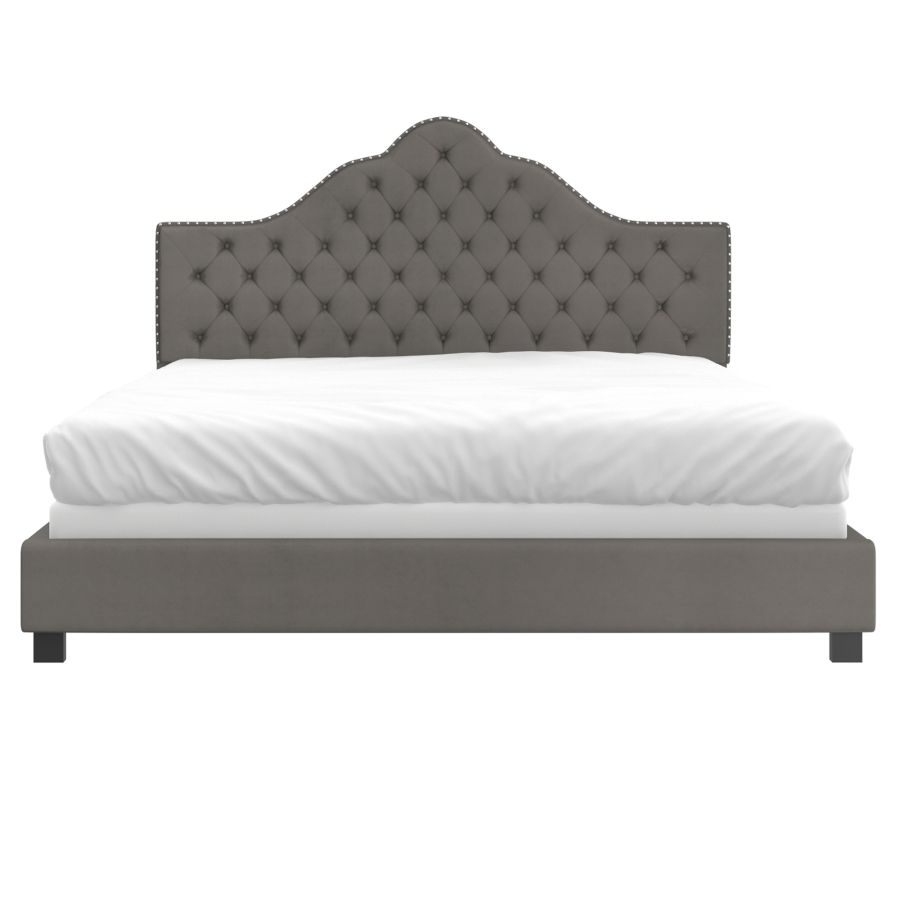 GRETA 78" KING BED IN GREY FRONT