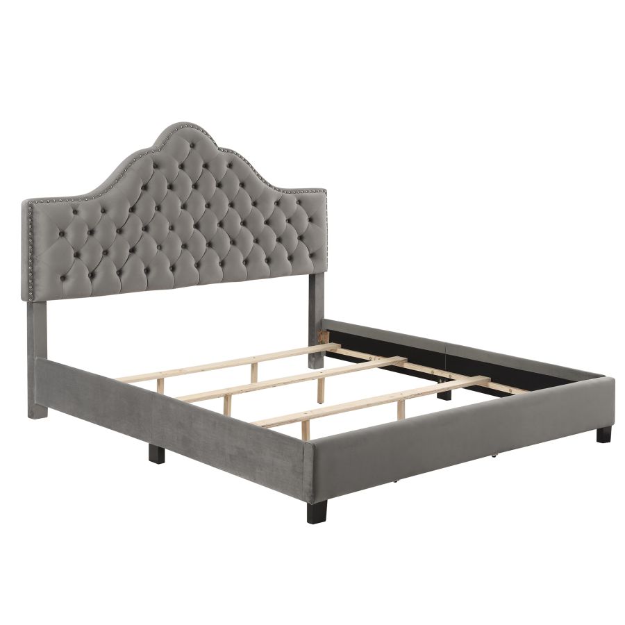 GRETA 78" KING BED IN GREY FRAME