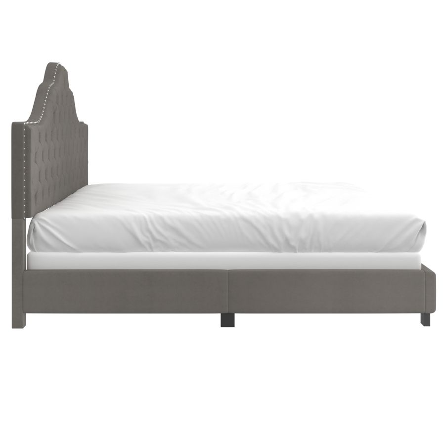 GRETA 78" KING BED IN GREY SIDE