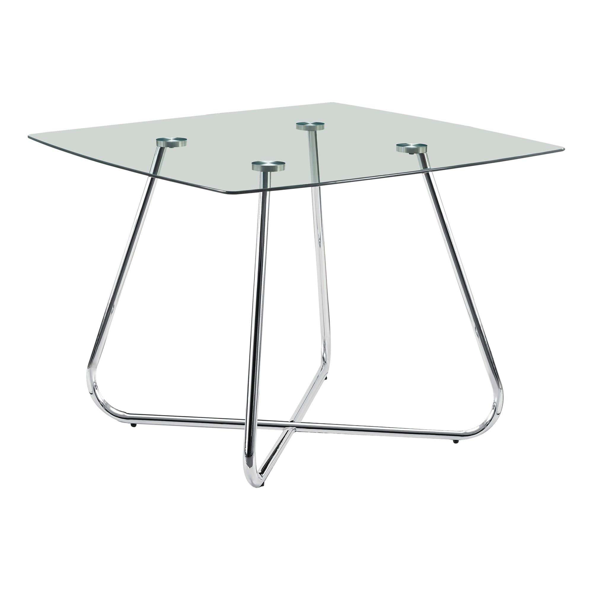 DINING TABLE - 40"DIA CHROME WITH 8MM TEMPERED GLASS