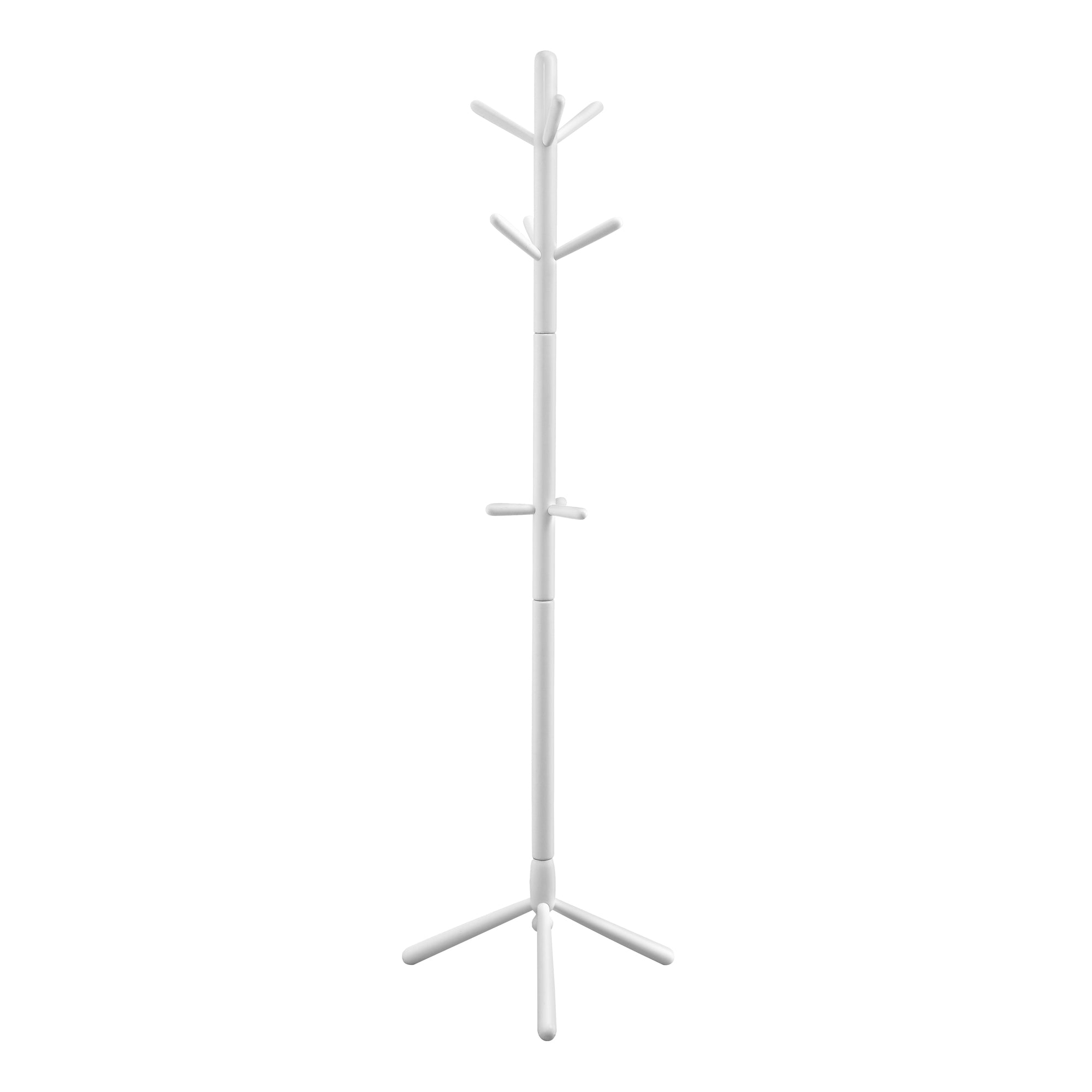 COAT RACK - 69"H / WHITE WOOD CONTEMPORARY STYLE