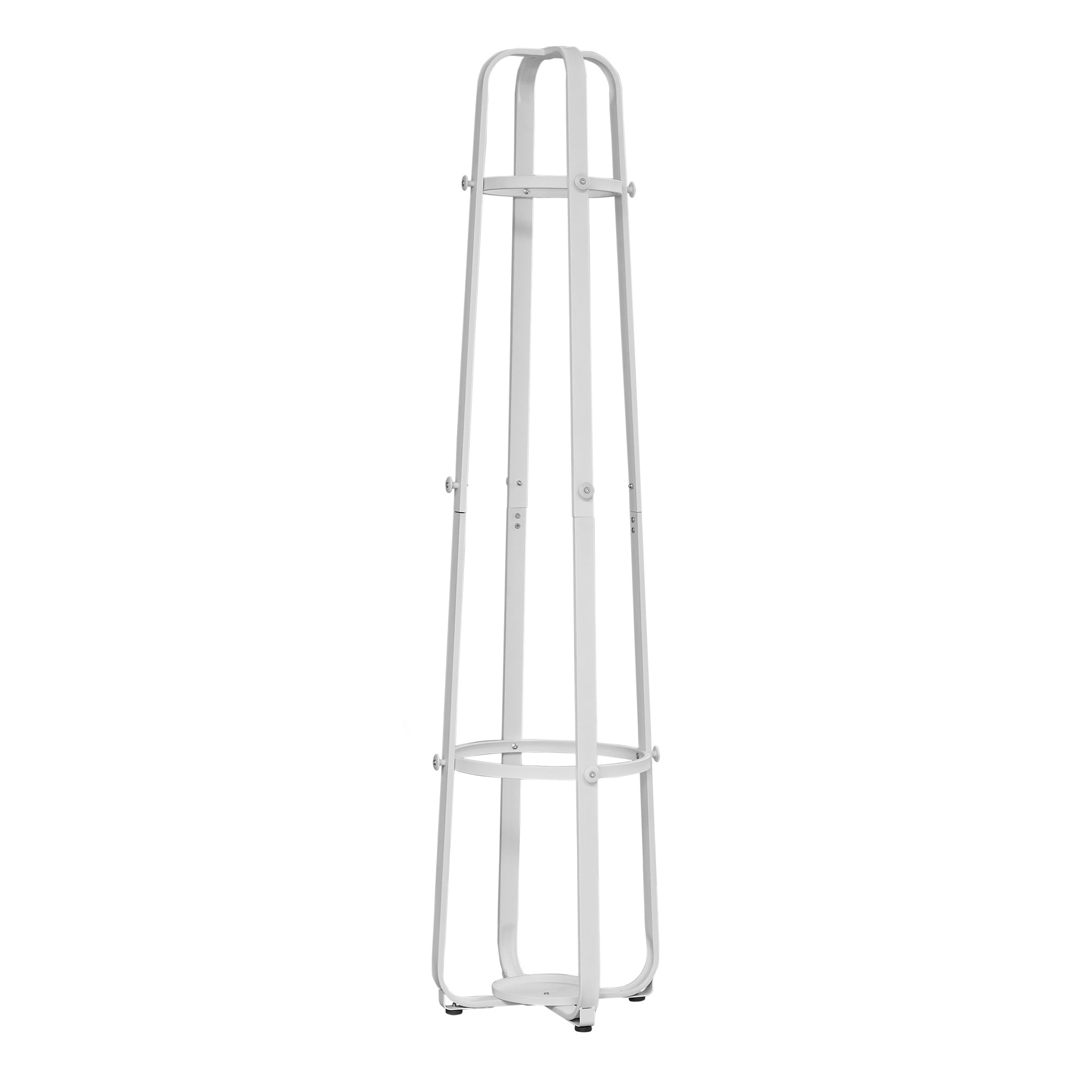 COAT RACK - 72"H / WHITE METAL WITH AN UMBRELLA HOLDER