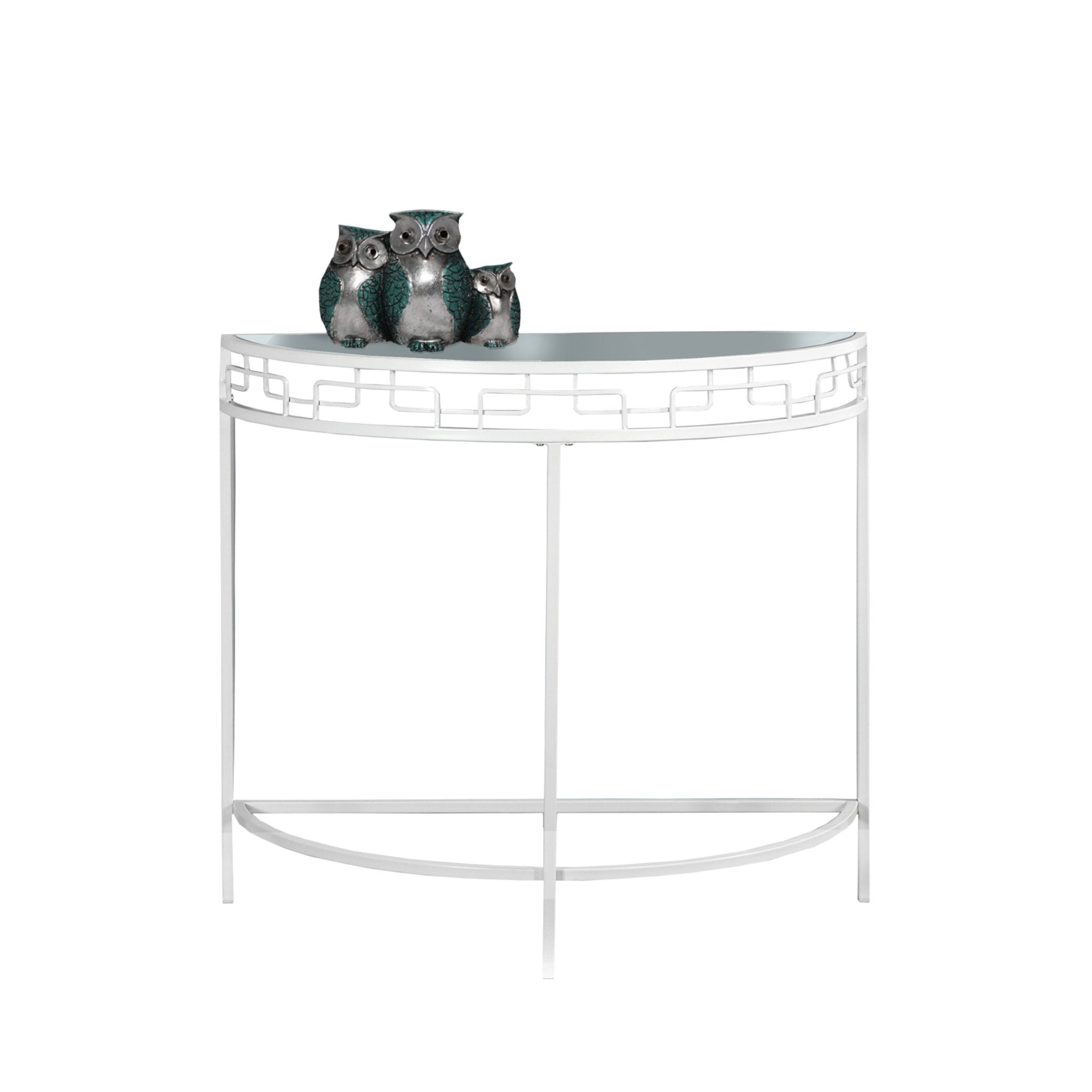 ACCENT TABLE - 36"L / WHITE METAL HALL CONSOLE